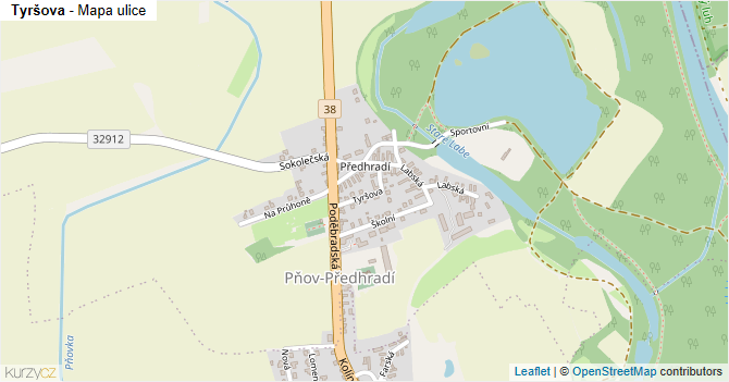 Tyršova - mapa ulice