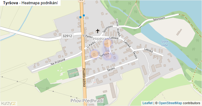 Tyršova - mapa podnikání