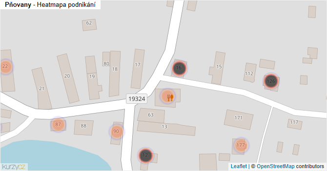 Pňovany - mapa podnikání