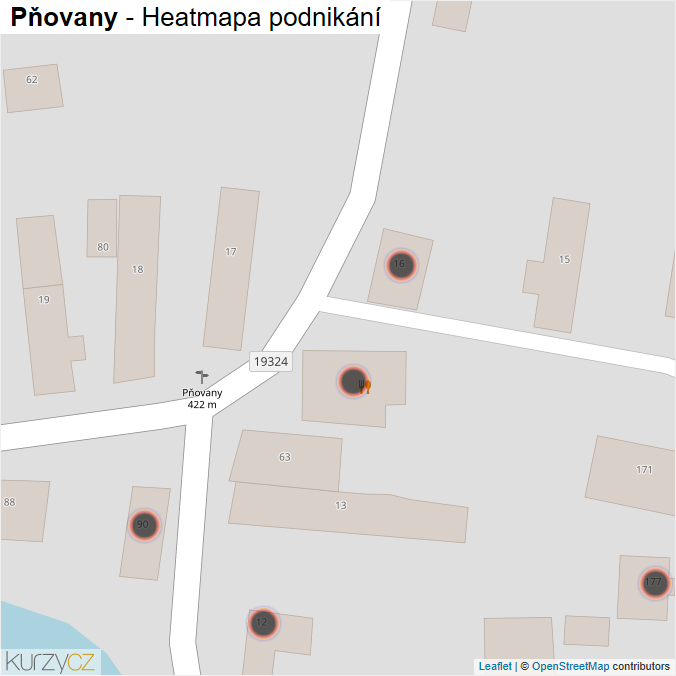 Mapa Pňovany - Firmy v obci.