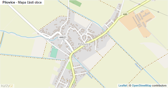 Pňovice - mapa části obce