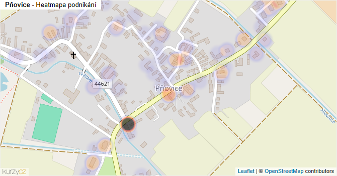 Pňovice - mapa podnikání