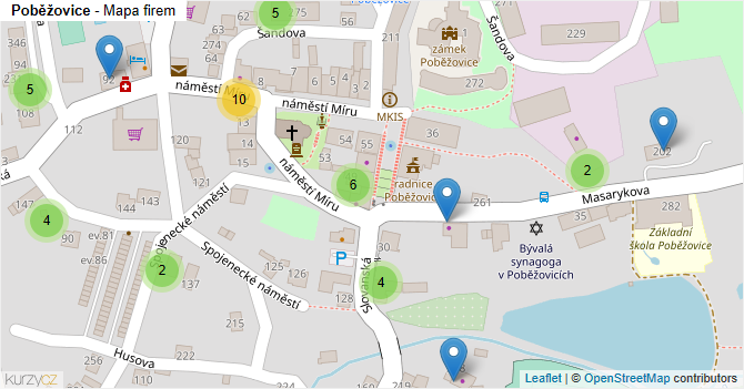 Poběžovice - mapa firem