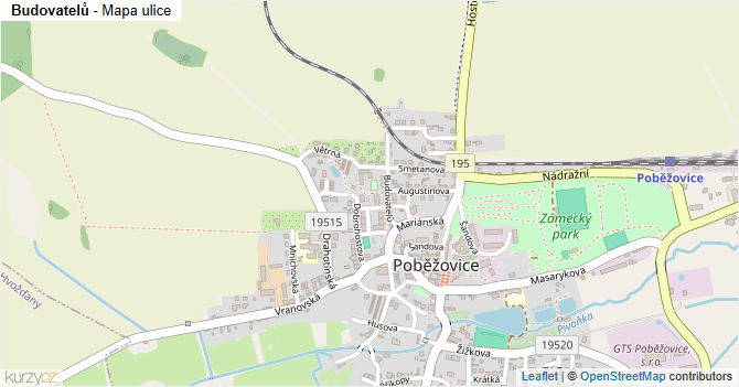 Budovatelů - mapa ulice