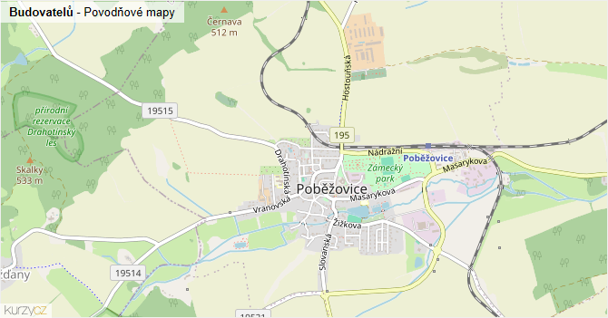 Budovatelů - záplavové mapy stoleté vody