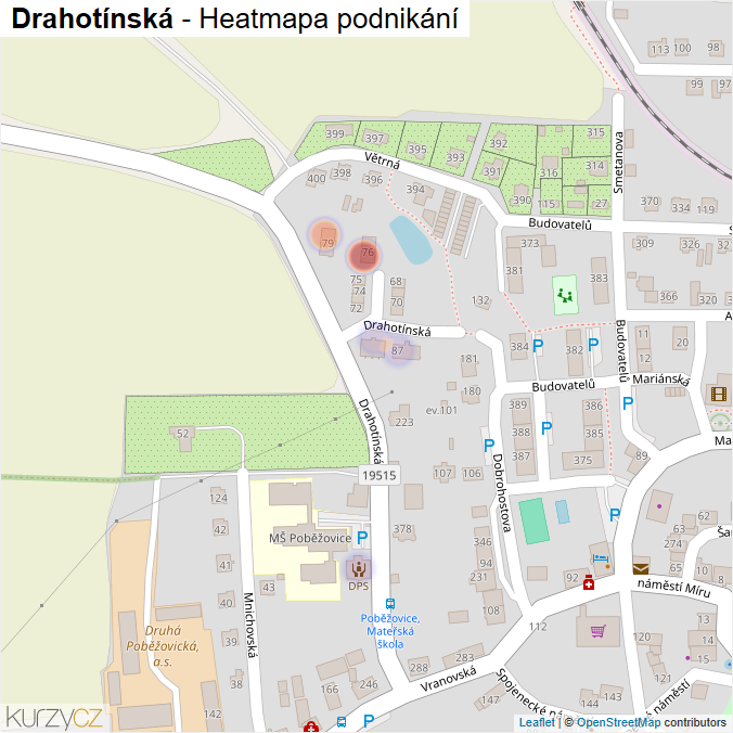 Mapa Drahotínská - Firmy v ulici.