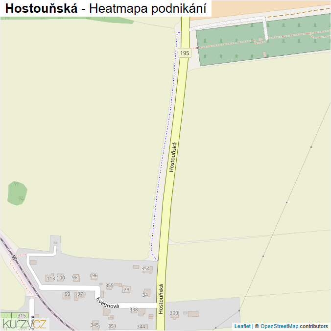 Mapa Hostouňská - Firmy v ulici.