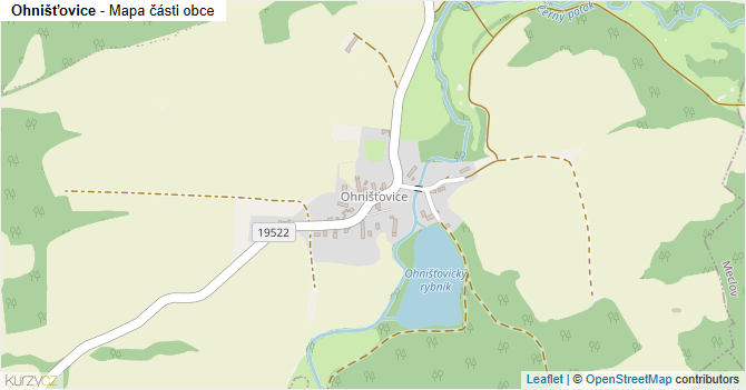 Ohnišťovice - mapa části obce