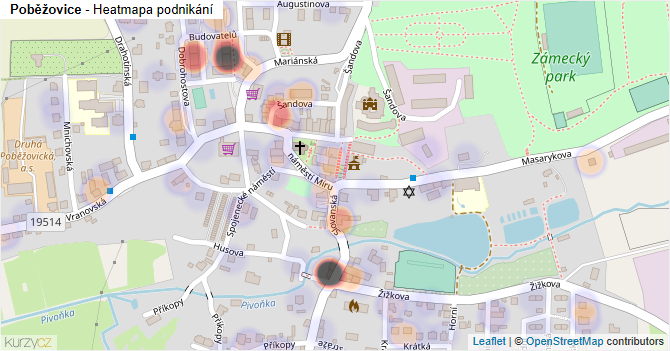 Poběžovice - mapa podnikání