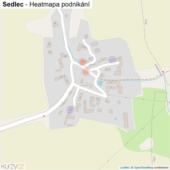 Mapa Sedlec - Firmy v části obce.