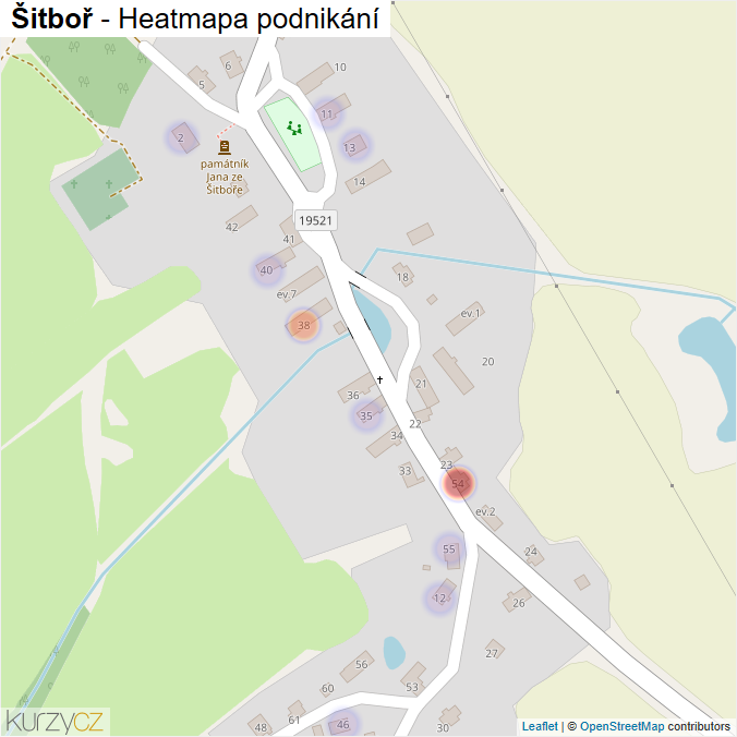 Mapa Šitboř - Firmy v části obce.