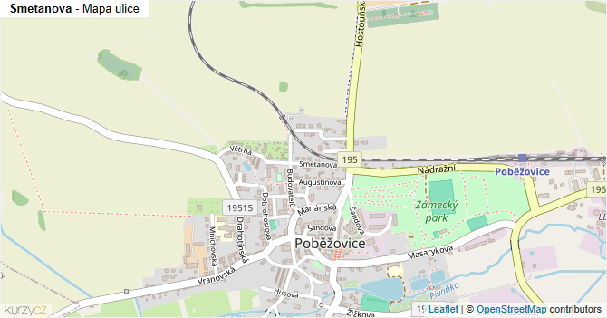 Smetanova - mapa ulice