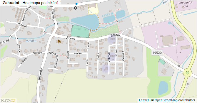Zahradní - mapa podnikání
