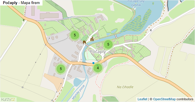 Počaply - mapa firem