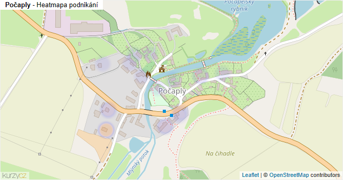 Počaply - mapa podnikání