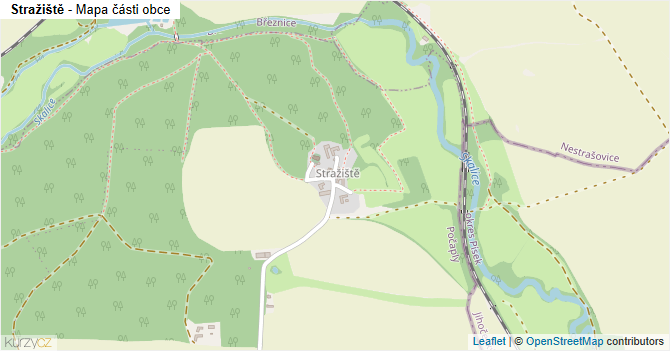 Stražiště - mapa části obce