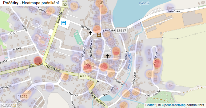 Počátky - mapa podnikání