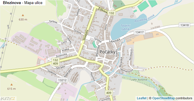 Březinova - mapa ulice