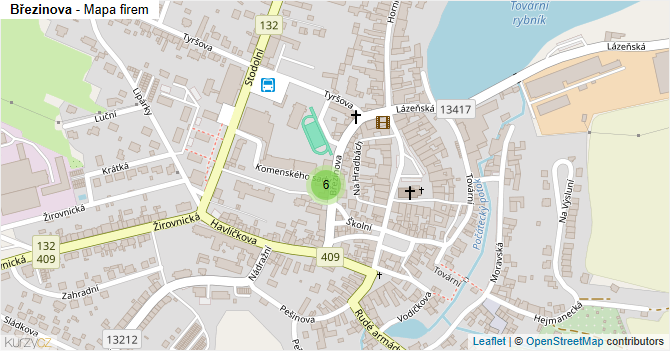 Březinova - mapa firem