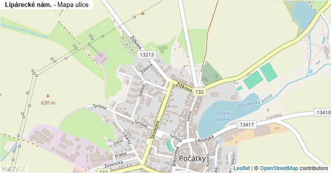 Lipárecké nám. - mapa ulice
