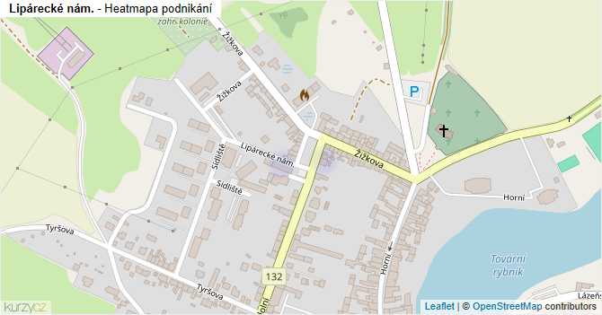 Lipárecké nám. - mapa podnikání