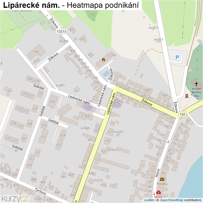 Mapa Lipárecké nám. - Firmy v ulici.