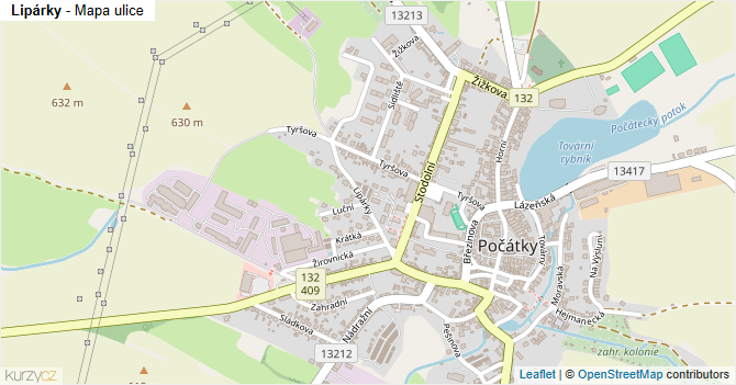 Lipárky - mapa ulice