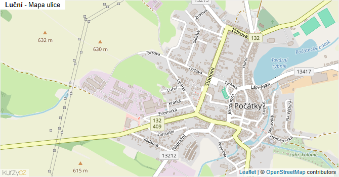Luční - mapa ulice