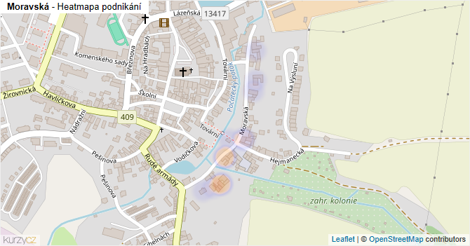 Moravská - mapa podnikání