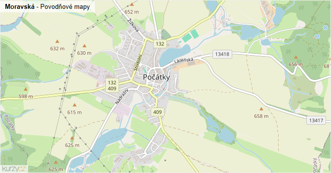 Moravská - záplavové mapy stoleté vody