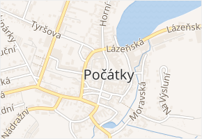 Palackého nám. v obci Počátky - mapa ulice