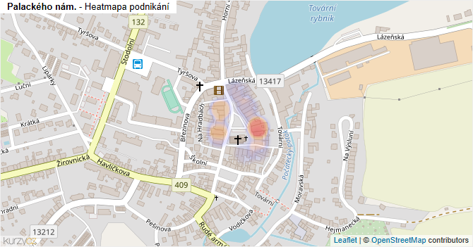 Palackého nám. - mapa podnikání