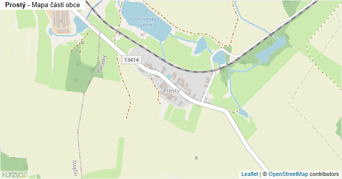 Prostý - mapa části obce