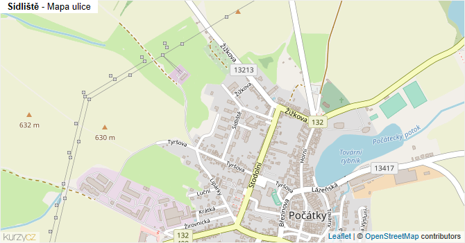 Sídliště - mapa ulice