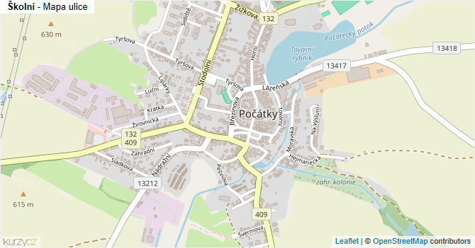 Školní - mapa ulice
