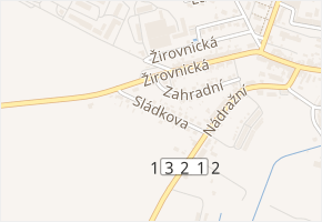 Sládkova v obci Počátky - mapa ulice