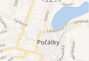 Tyršova v obci Počátky - mapa ulice