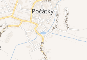 Vodičkova v obci Počátky - mapa ulice