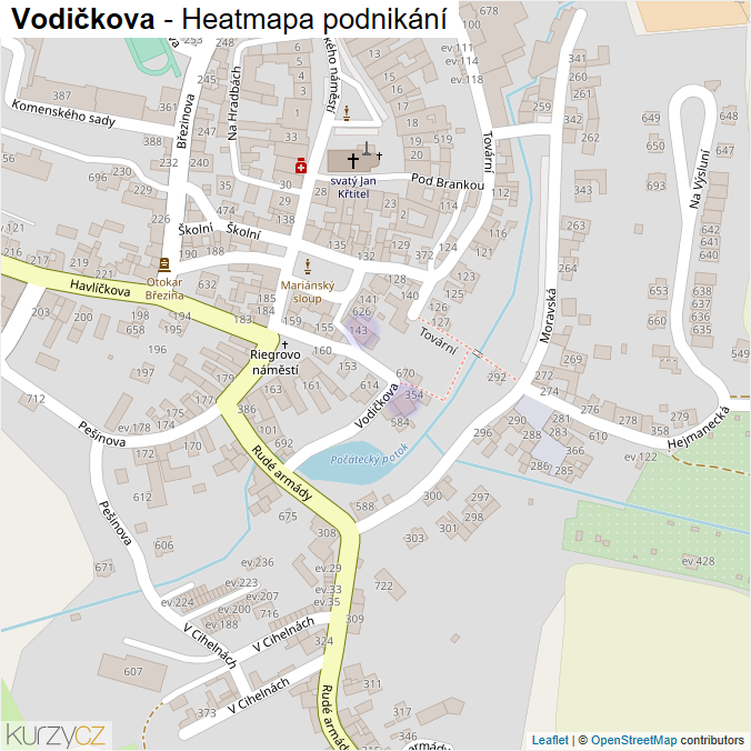 Mapa Vodičkova - Firmy v ulici.