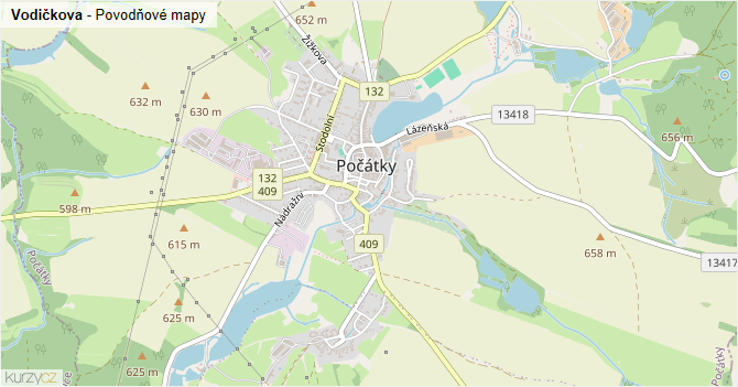 Vodičkova - záplavové mapy stoleté vody