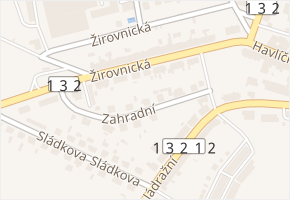 Zahradní v obci Počátky - mapa ulice