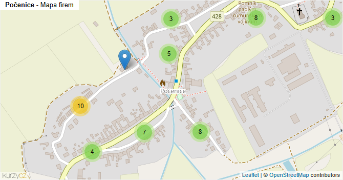Počenice - mapa firem