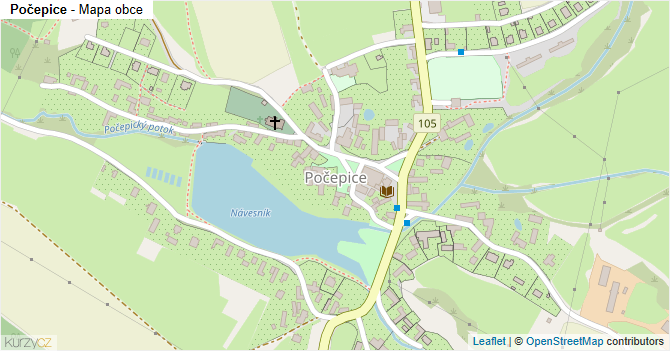 Počepice - mapa obce