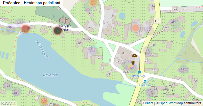 Počepice - mapa firem
