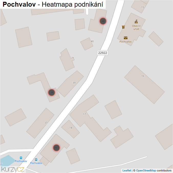 Mapa Pochvalov - Firmy v obci.