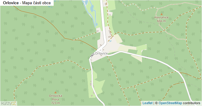 Orlovice - mapa části obce