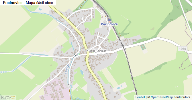 Pocinovice - mapa části obce