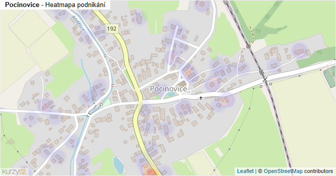 Pocinovice - mapa podnikání