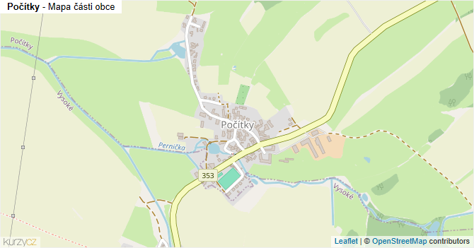 Počítky - mapa části obce