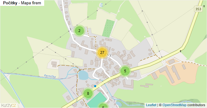 Počítky - mapa firem